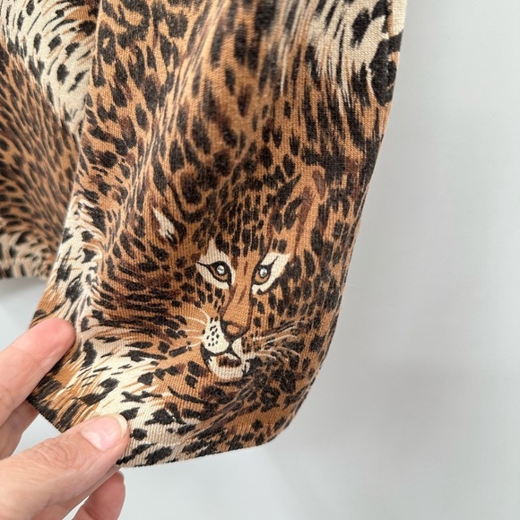 Y2K VTG CACHE SILK CHEETAH stretch sophisticated classic coastal grandma tank M - Picture 2 of 10